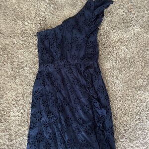 Lovers + Friends Navy One-Shoulder Dress
